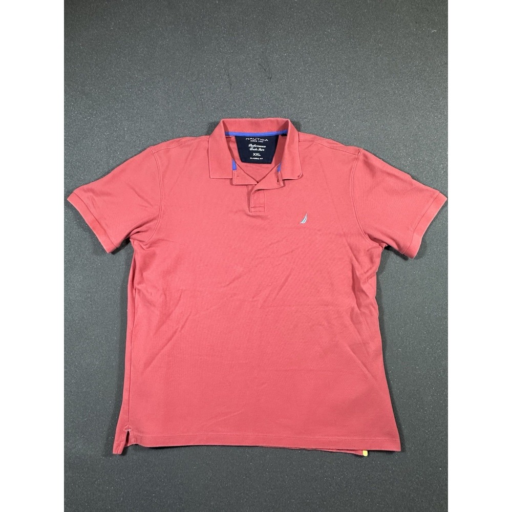 Men's Nautica Performance Deck Classic Fit Coral Polo XXL